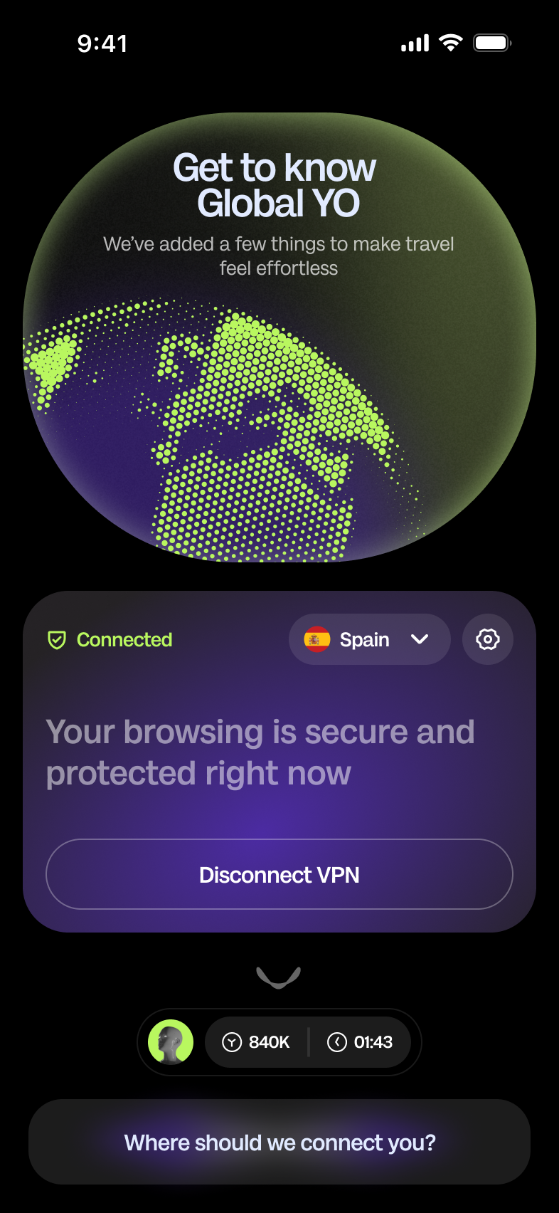VPN connected on Hub