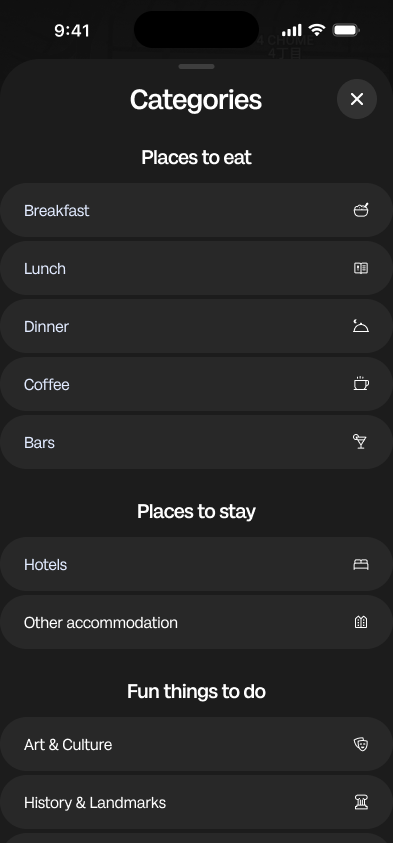 Category filters