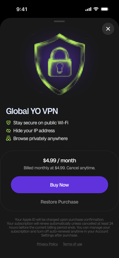 VPN paywall