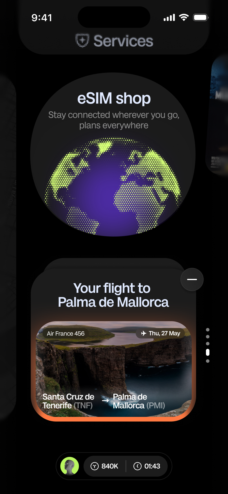 Upcoming flight block