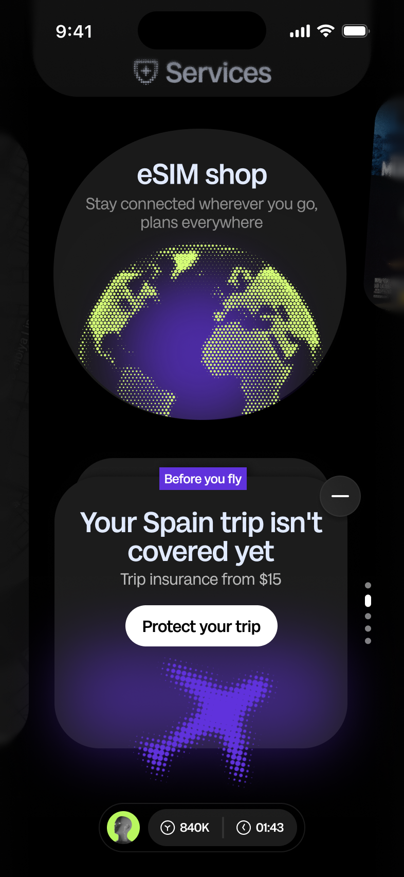 Trip insurance block